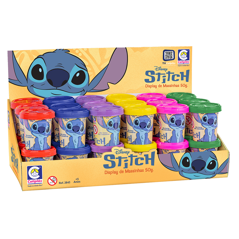2843 - Stitch - Display de Massinhas 50g, Embalagem