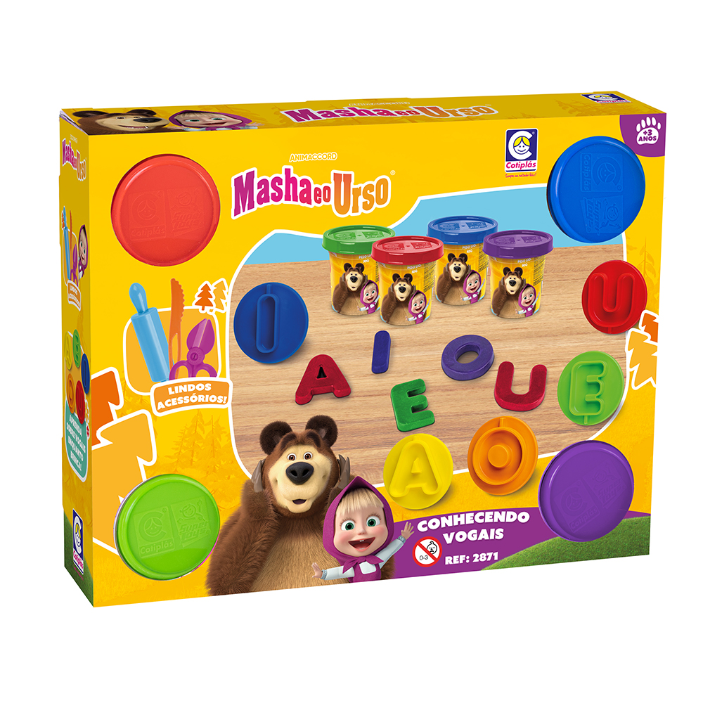 2871 - Masha e o Urso - Conhecendo Vogais, Embalagem